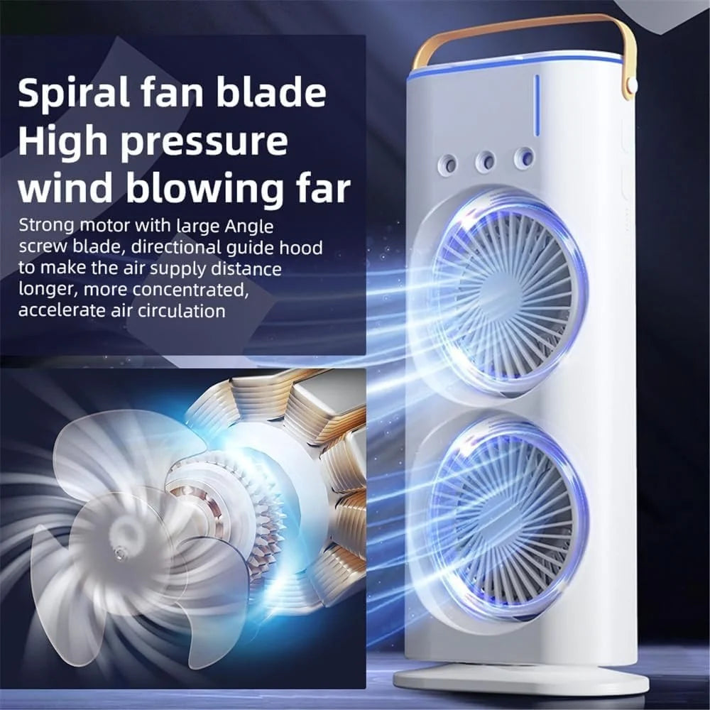 Portable Mist Spray Fan Double-Ended Cooling Fan with Water Mist
