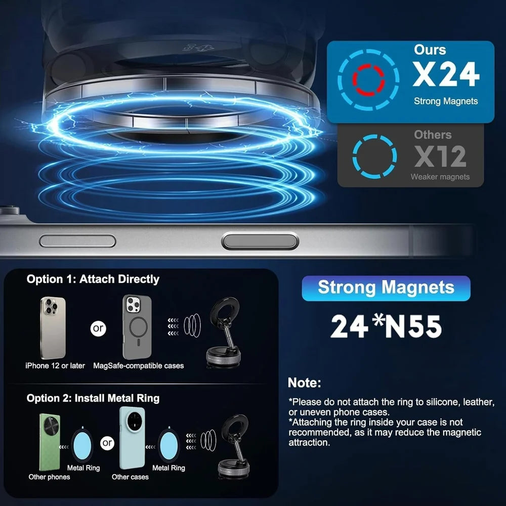 Magnetic Phone Holder 360 Vacuum