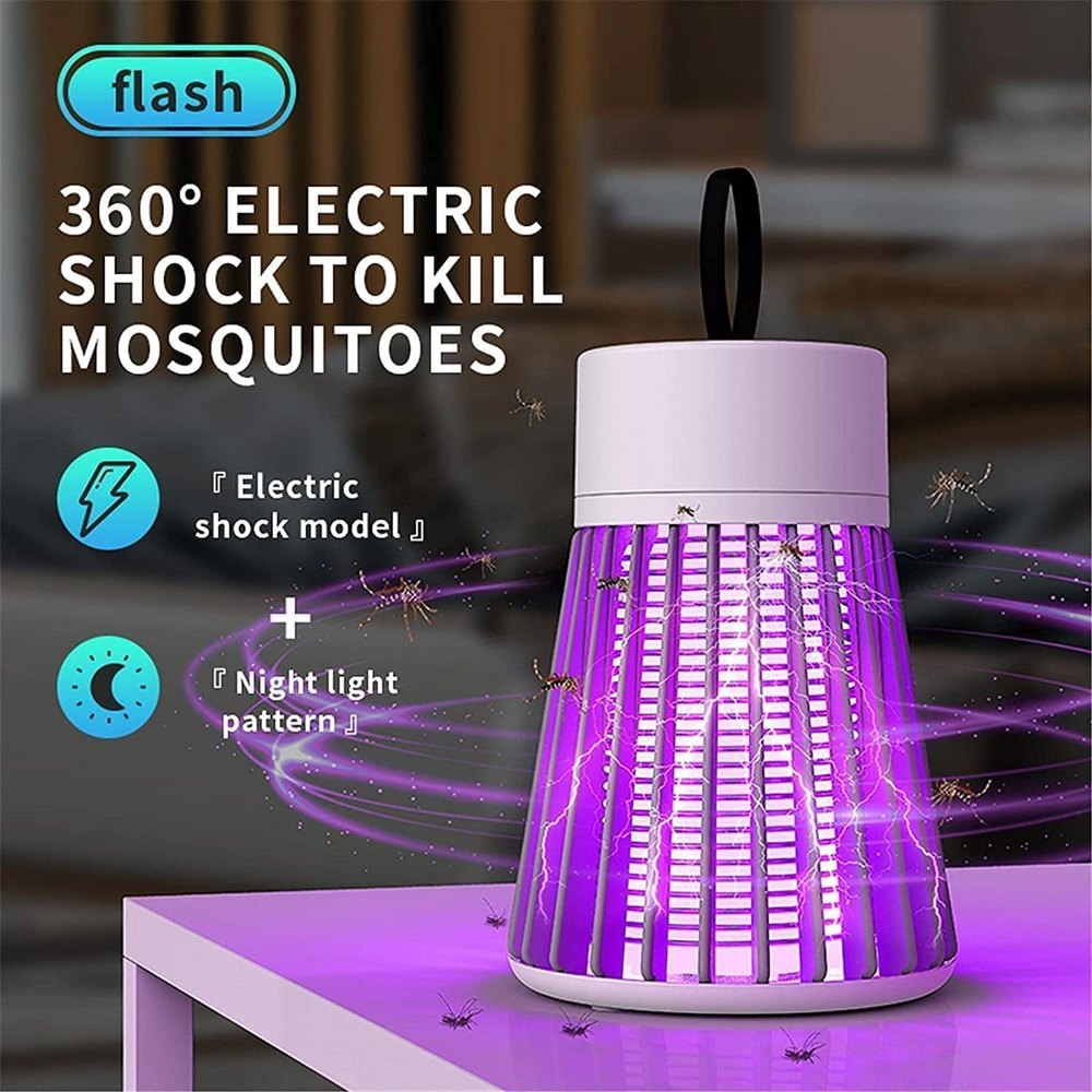 Electric Shock Mosquito Killer Lamp 360° Plastic Round