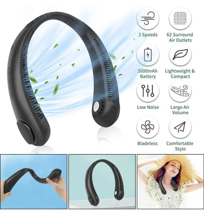 Portable Neckband Fan Rechargeable